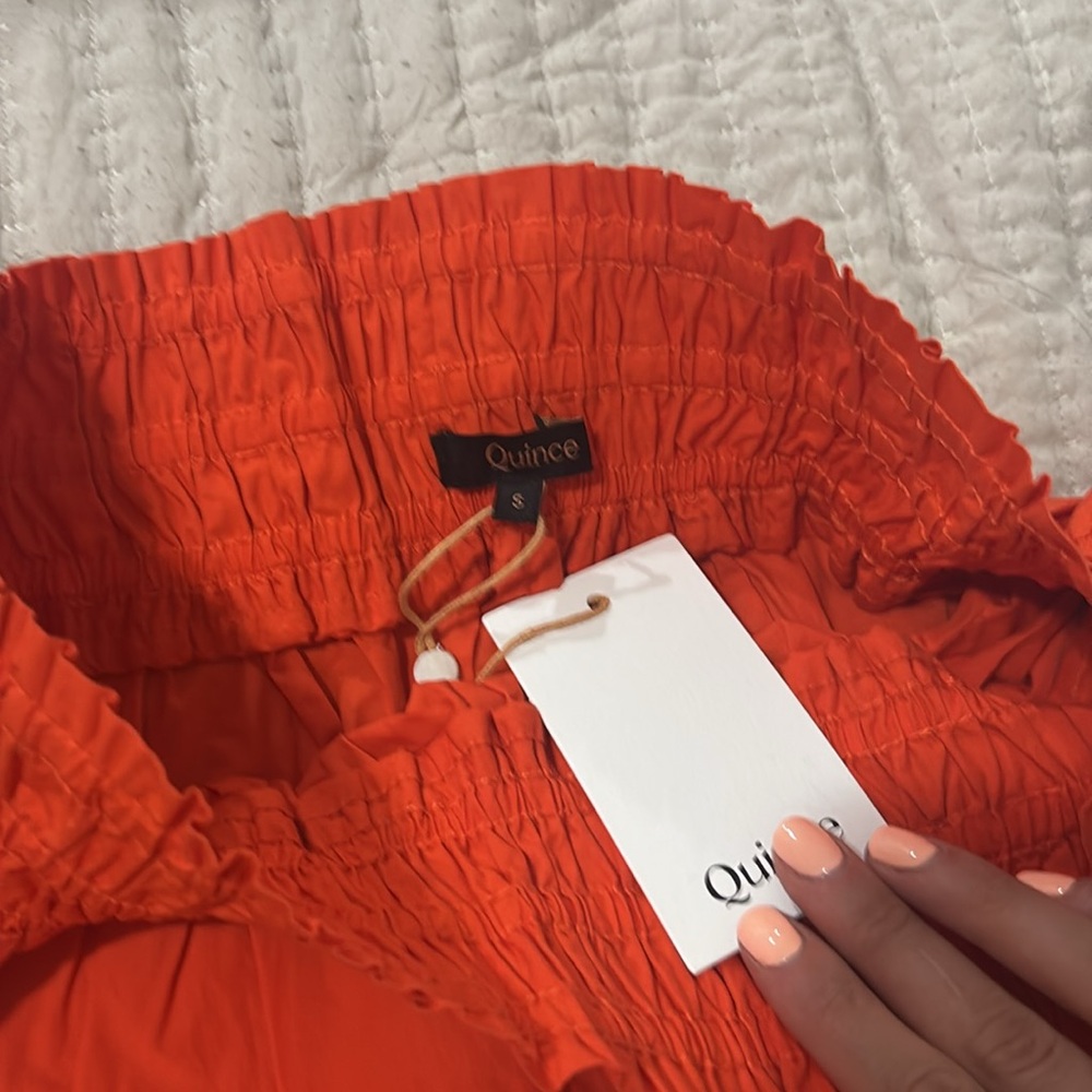 Quince Tiered Midi Skirt in Bright Orange - Picture 8 of 8